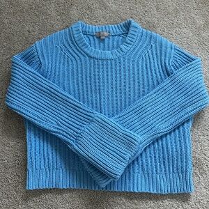 J. Crew Pale Cerulean Heritage Cotton Fisherman Sweater